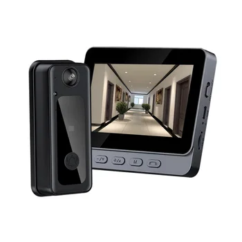 2.4G Wireless Visual Intercom Doorbell 4.3 Inch IPS Screen BT Interconnect Video Monitoring Intelligent Doorbell TwoWay intercom 1