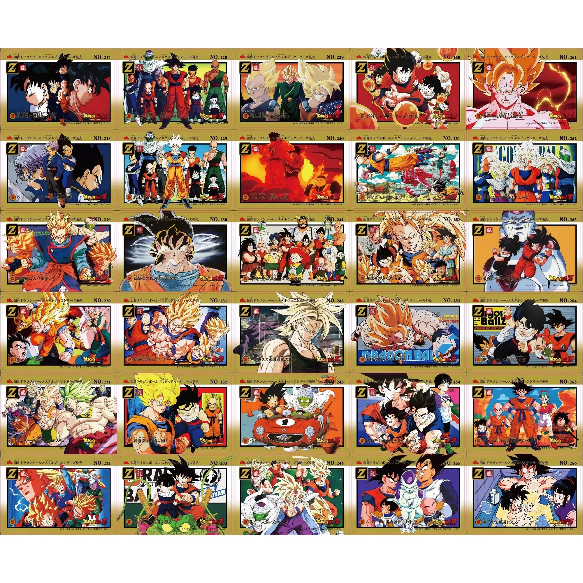 55Pcs/set Dragon Ball Z Super Saiyan Goku Gohan Vegeta Trunks Frieza Fighting Flash Card Classic Anime Collection Cards Gift Toy