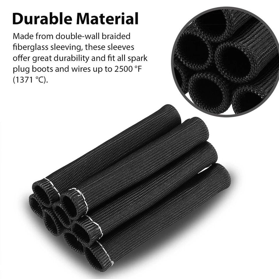 8 PCS 6" Spark Plug Wire Boots Protector Sleeve Heat Shield Cover - Foto 10