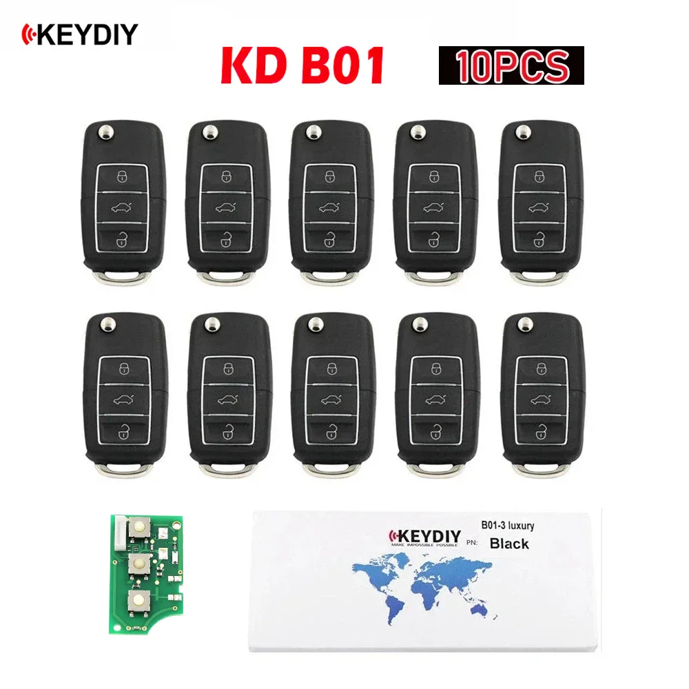 

Универсальный пульт дистанционного управления KEYDIY B01 для Toyota, роскошный 3-кнопочный Автомобильный ключ KD для KD900/KD MINI/Φ программатор ключей, 10 шт.