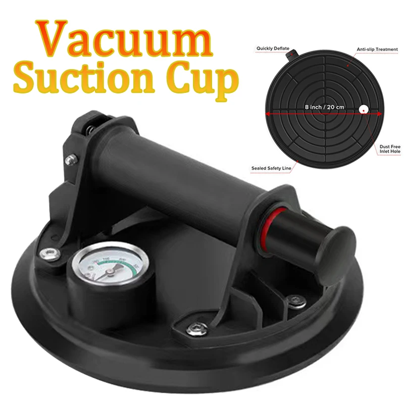 Vacuum Glass Suction Cup 250 Kg Carrying Capacity 8" Vacuum Suction Cup Heavy Duty Lifter for Granite Tile Glass Manual Lifting