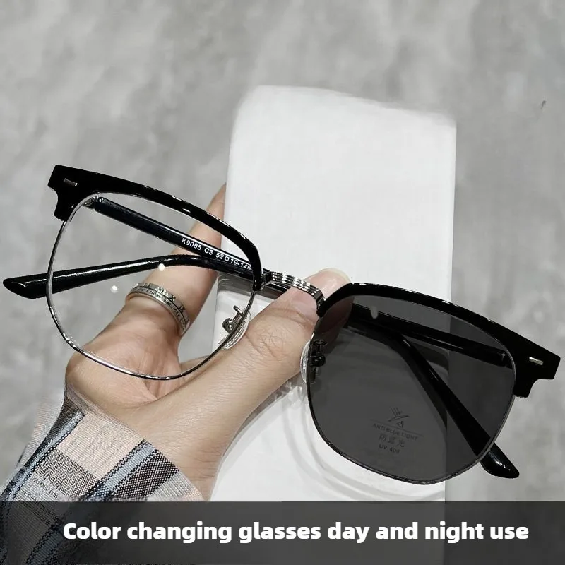 Photochromic Anti-Radiation Transition Eyewear with Metal Frames