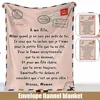 Premium Blanket to My Daughter Son French Letters Pattern Reversible Flannel Wall Tapestry Sofa Blanket Decor Home Textiles 1