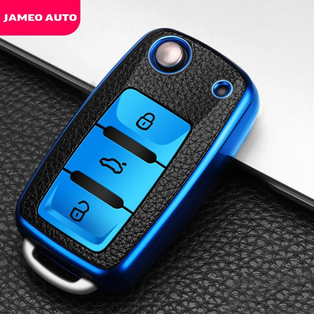 TPU Car Key Case Cover for Volkswagen VW Golf Bora Jetta Polo Golf Passat B8 for Skoda Octavia A5 A7 Fabia Seat Ibiza Leon key case cover key case