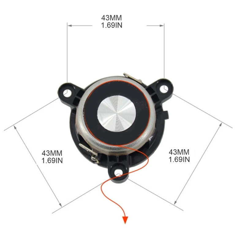 Midrange Speaker Hifi 1.75inch 40mm 60W 3.2Ohm Speaker Midrange Home Rubber Side DIY Sound System Replacement