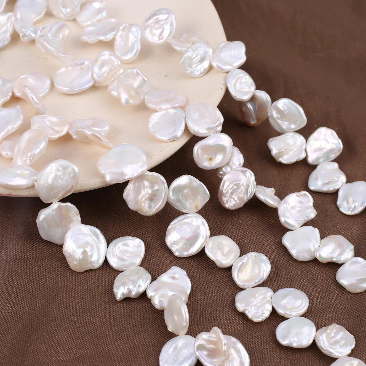 Charm Natural Freshwater Baroque Pearl Petal Shape White Beads High Quality Jewelry DIY Necklace Earrings Accessories Gift