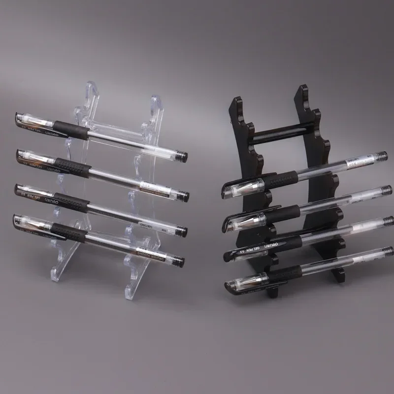Plastic Transparent 6 Slot Pencil Pen Spoon Jewelry Display Holder Stand Rack Pen Holders Desk Accessories pen holder desk organizer pen and brush holder