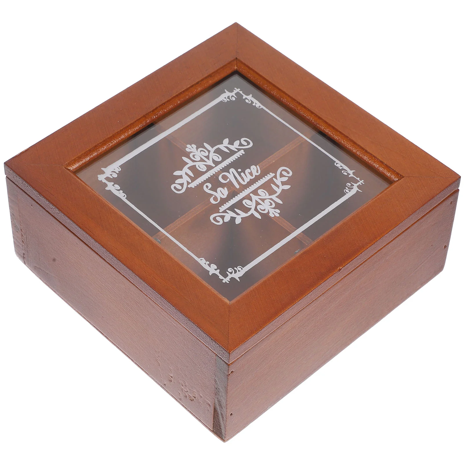 

Jewelry Box Wooden Trinket Box Retro Sundries Case Compartment Jewelry Organizer 4-grids Jewelry Box