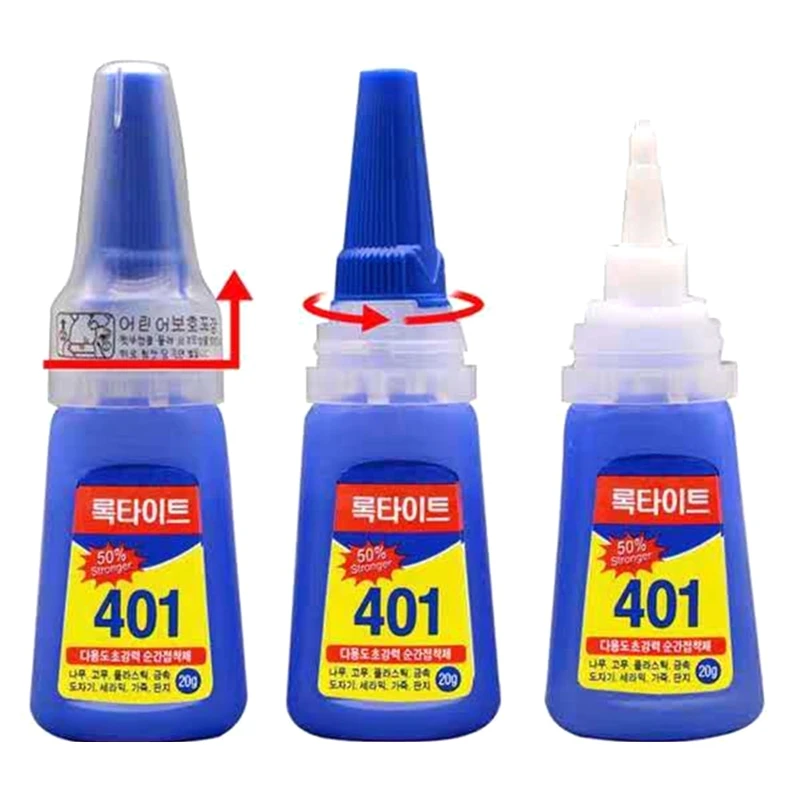 Clear 401 Instant Adhesive for Plastic Metal Toys Shoes Super Strong Nail Glue for Acrylic Nails