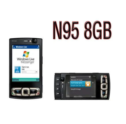 

Original N95 8GB Mobile Cell Phone 3G 5MP Wifi GPS 2.8''Screen Unlocked Smartphone Russian Hebrew Arabic Keyboard. Made on 2007