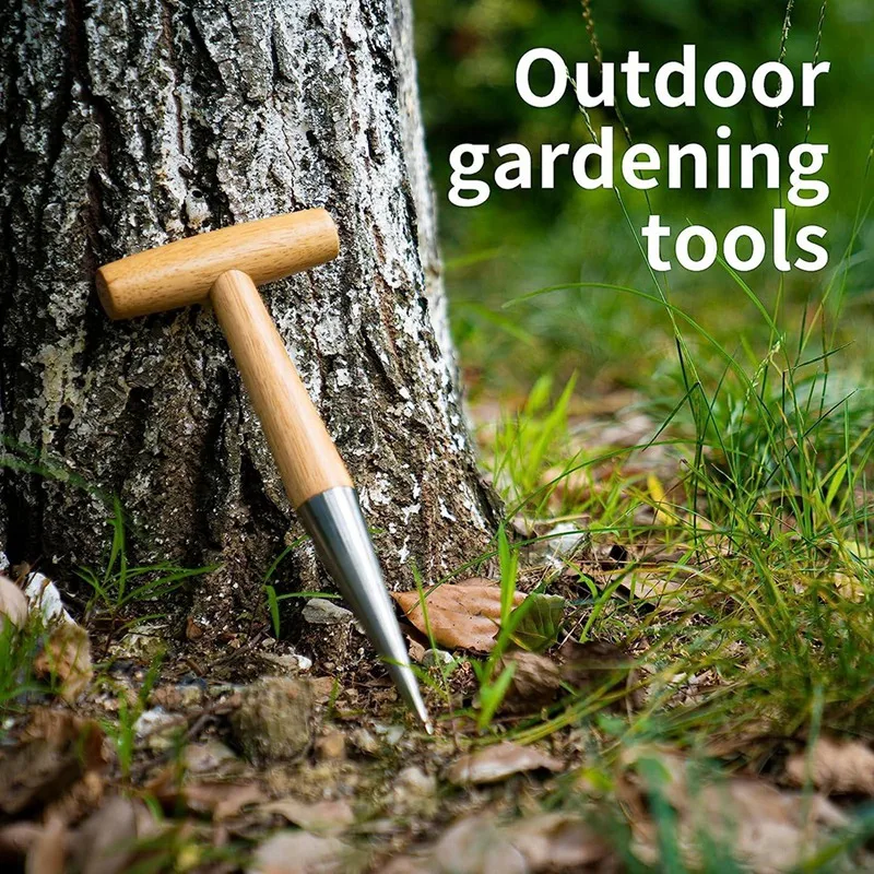 1 Set Stainless Steel Bulb Planter Hand Dibber Garden Tool Seed Planter Tool With Depth, For Planting Steel