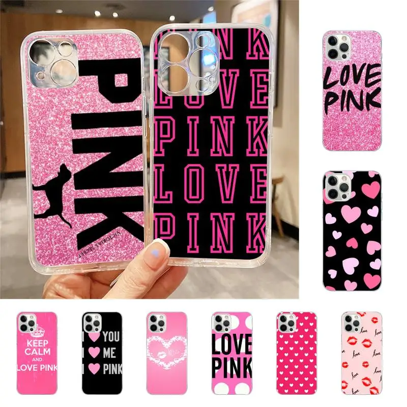 Ylove Pink Girly Pretty Phone Case Per Iphone 7 8 Plus X Xr Xs 11 12 13 Se2020 Mini Mobile Iphone 14 Pro Max Case