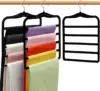 Closet Organizers and Storage,3 Pack Velvet Pants-Hangers-Space-Saving,Non Silp 5 Tier Scarf Jeans Organizer 1