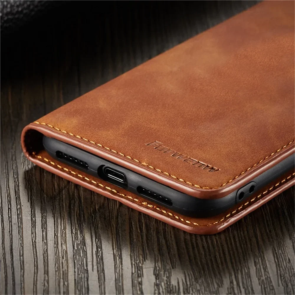 Leather Phone Case Ultra Thin Leather Case for iPhone 13 12 Mini 11 14 15 16 Pro XS Max XR 8 7 Plus SE Suede Magnetic Flip Cover Phone Wallet