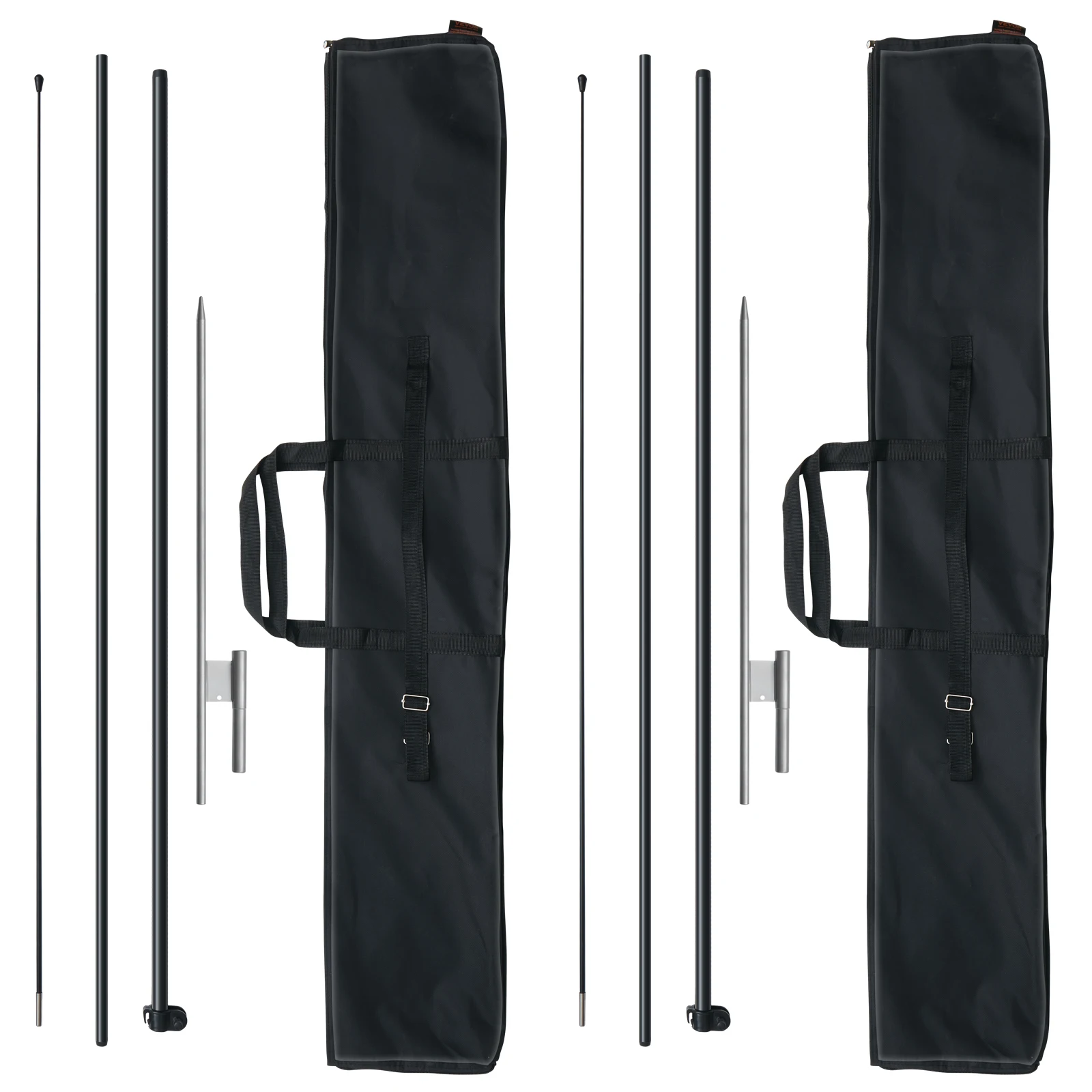 VEVOR Feather Flag Pole Kit 3Packs Swooper Flag 16.3ft Sign Poles for Business Advertising Flags Outdoor with Ground Stakes