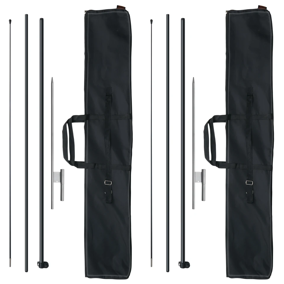 SucceBuy Portable Feather Flag Pole Kit 16.3ft