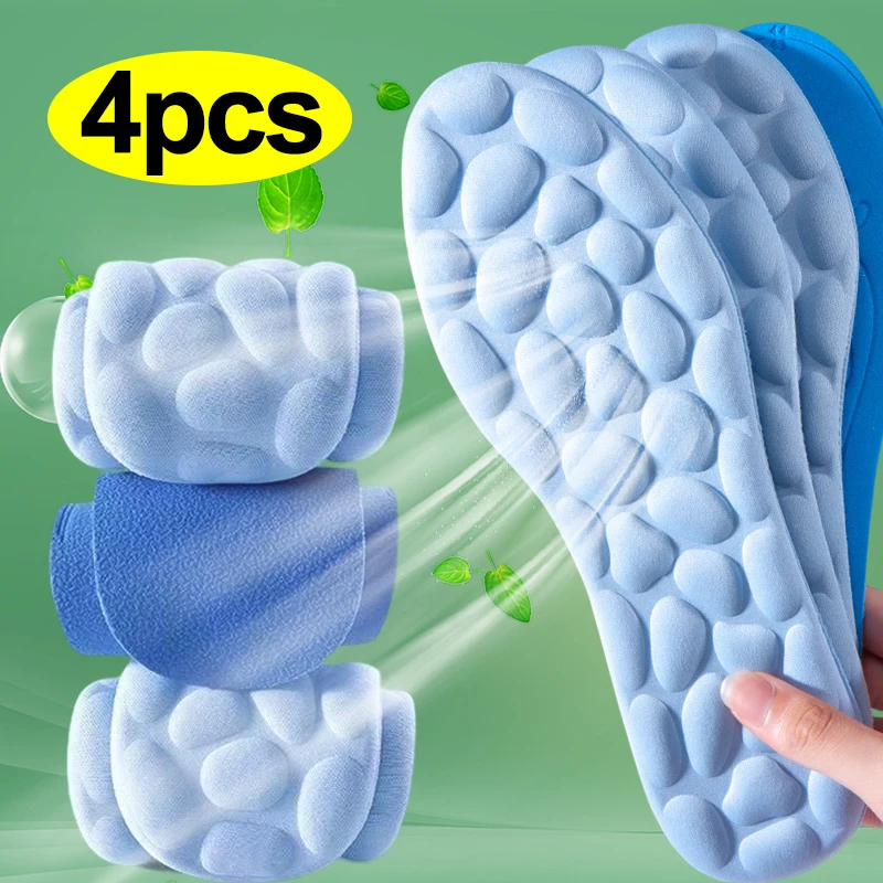 Pebble Massage Insoles Memory Foam Sports Insole for Men Women Breathable Deodorant Shoes Sole Cushion Feet Orthopedic Shoe Pads