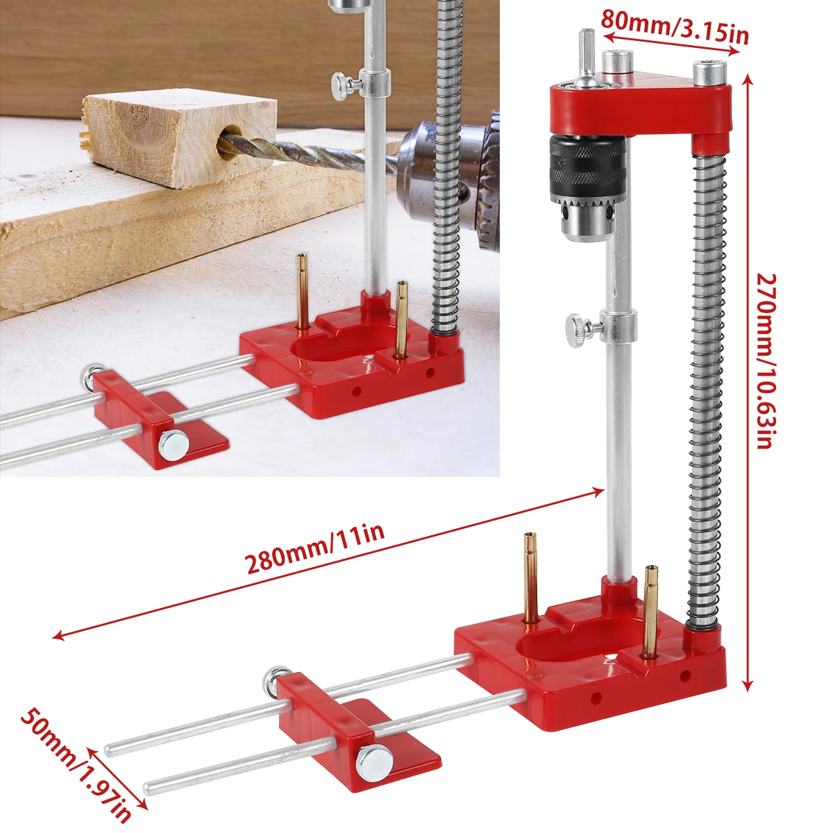 Drill Locator Portable Woodworking Punch Locator Convenient Drill Bit Holder Aluminum Alloy Perforator Drill Template Guide Tool