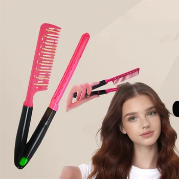 Folding V-Shaped Hair Straightener Brush 1