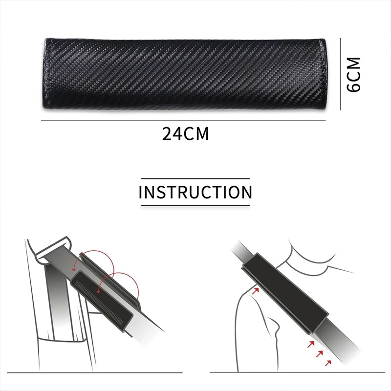 2Pcs Carbon Fiber Car Seatbelt Shoulder Protector Cover Safety Belt Ornament For Nissan Xtrail X Trail T30 T31 T32