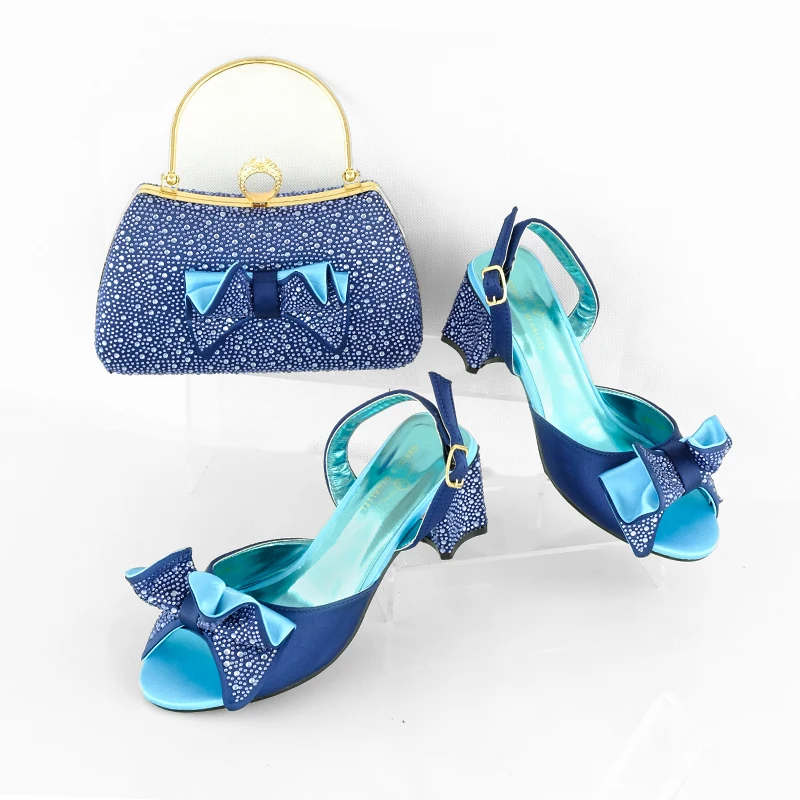 Italian Design Evening Shoes And Bags Paired With Handmade Petal Clutches Pointed Toe Mid-Heel Shoes For Women Party Shoes