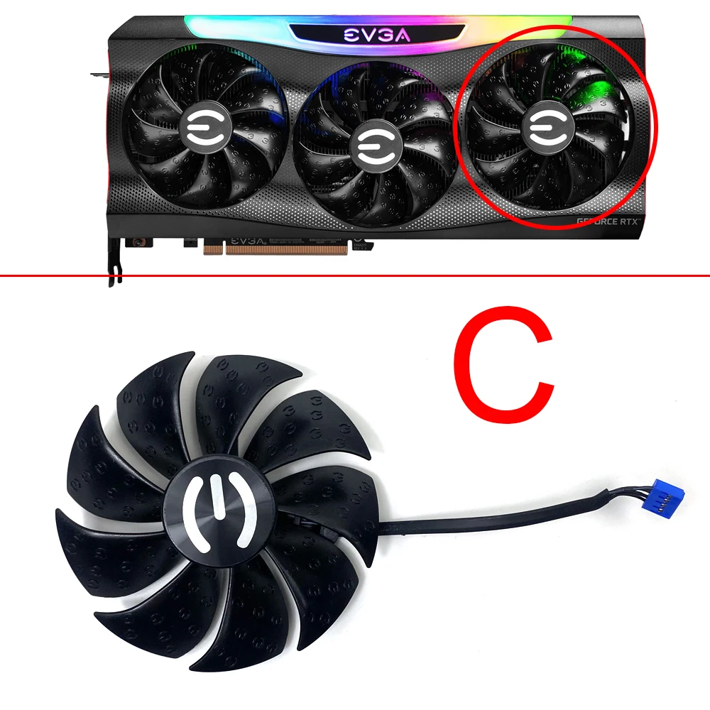 Ultra Gpu Ventilador para Evga Geforce Rtx3080 Rtx 3090 Ftw3 Ultra Ventiladores de Refrigeração 87 mm 4pin Pld09220s12h 0.55a Rtx3090 3080 ti 3070 Ftw3 - Imagem 3