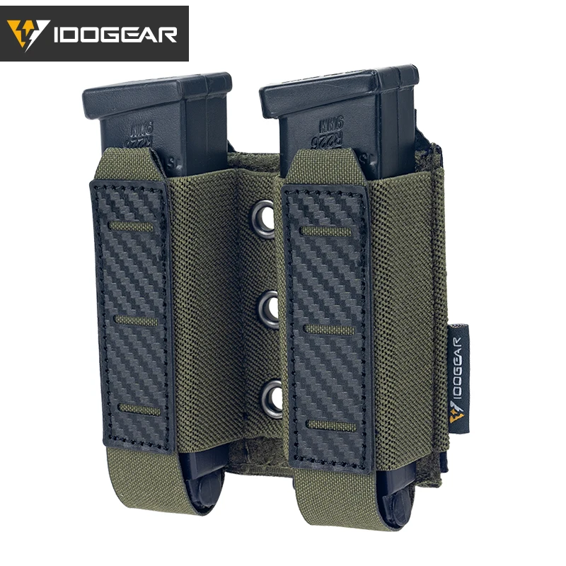 Pochette tactique IDOGEAR carbone anti-dérapante - Double montage MOLLE léger drainage rapide 9mm durable