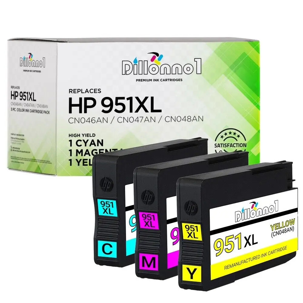 3Pk Per Cartucce D'Inchiostro Hp 951 Xl Cmy Per Officejet Pro 8100 8600 251Dw 276Dw