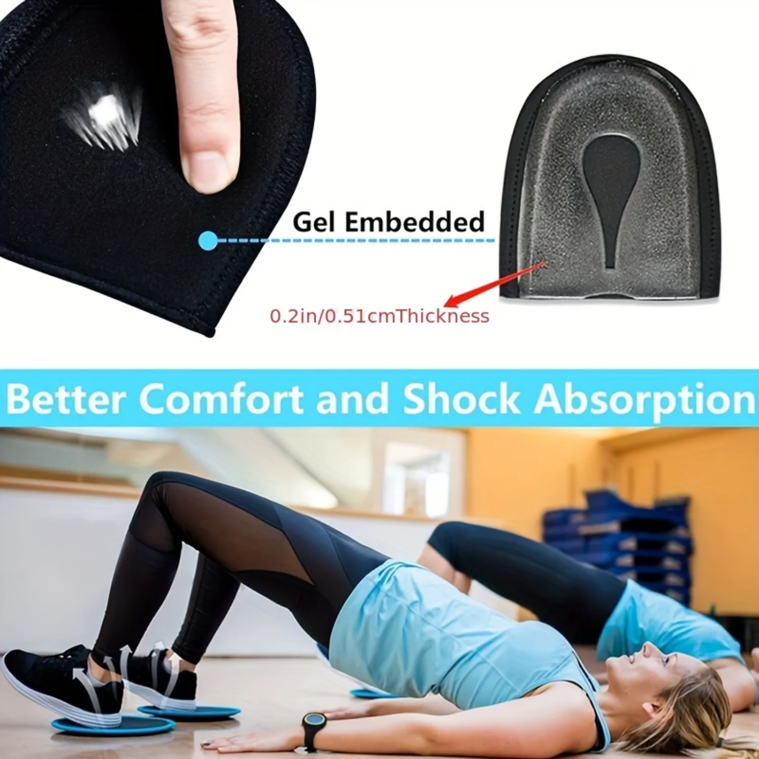 4-Pack Heel Protectors with Gel Pad for Comfort and Shock Absorption-Universal Fit Support Pads for Men and Women, Fits Most F