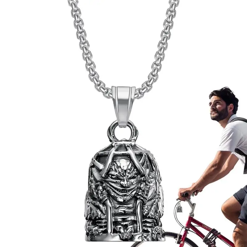 Moto Bell Biker Guardian Luck Riding Bell 3D Devil Metal Bell Collana Con Ciondolo Biker Collana Biker Bell Accessori