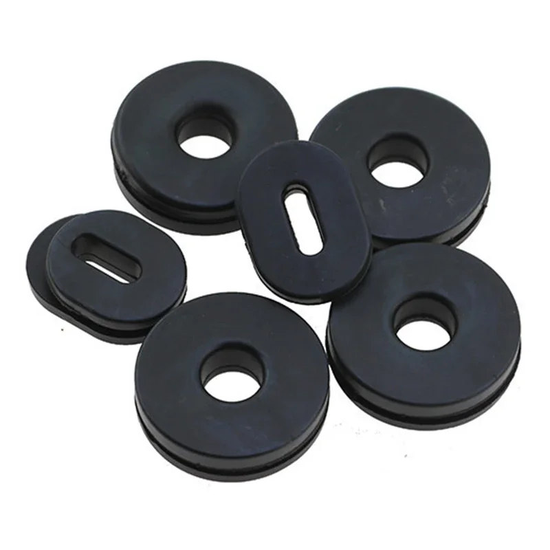 12-Piece Black Rubber Grommet Set for Motorcycle Body Side Cover