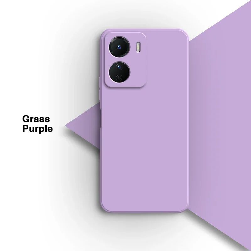 Liquid Silicone Camera Protection Phone Case - Soft Pure Color Square Design