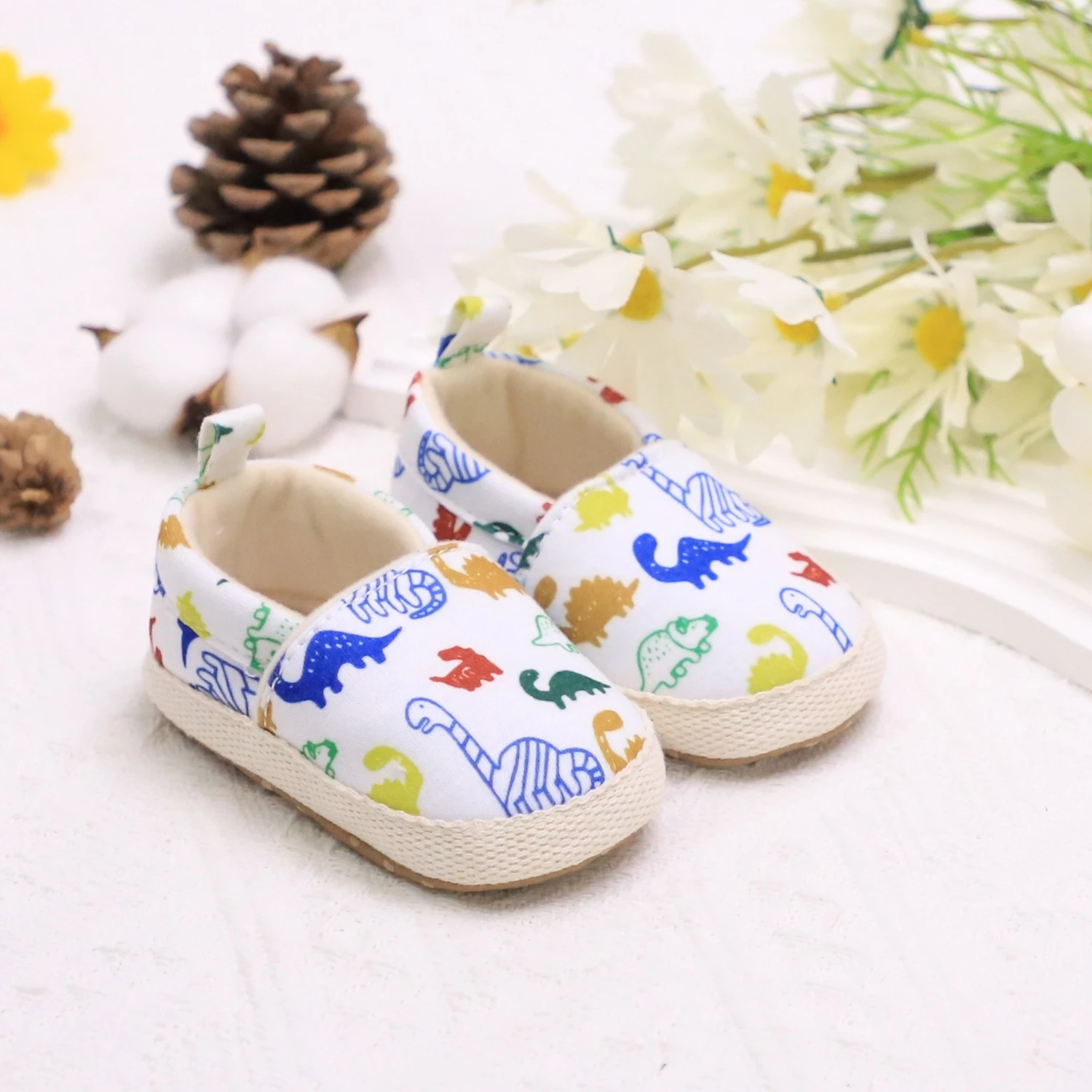 Casual Cute Cartoon Dinosaur Print Slip On Loafer Shoes For Baby Boys, Lightweight Non-slip Walking Shoes For Daily Party Wear, 6