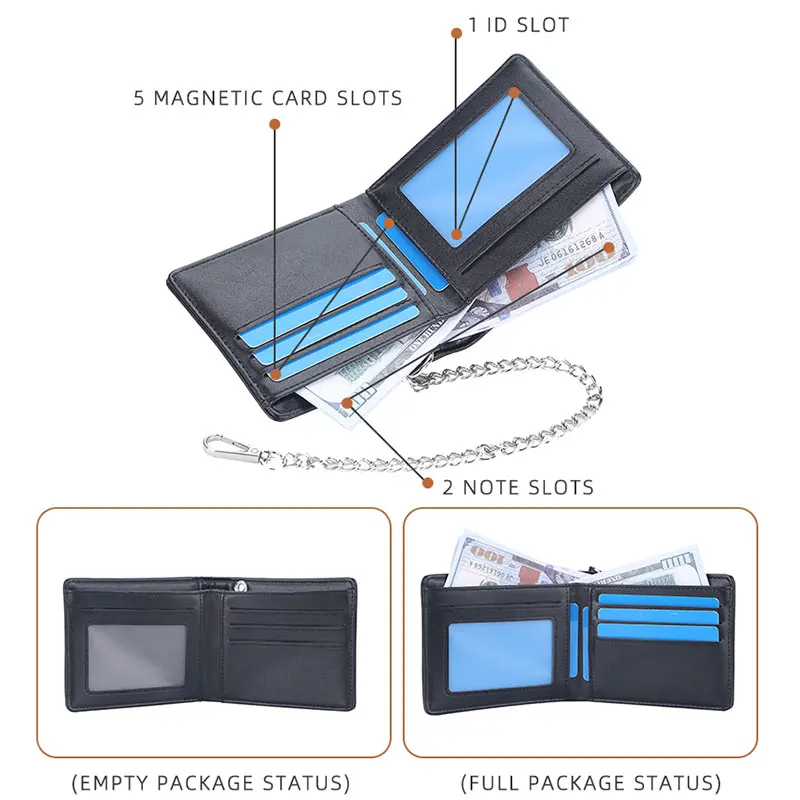 Baellerry 2022 New Men Short Wallets Small Card Holder Name Customized Luxury Male Purse Photo Holder Fashion Chain Men's Wallet 5