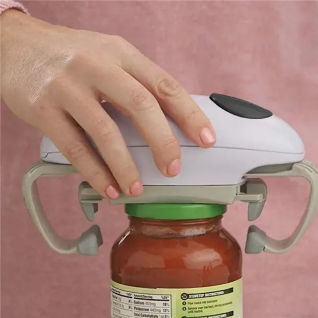Abrelatas eléctrico de borde liso, práctico y automático, abrelatas de doble oreja, abrelatas de vidrio para cocina - Image 2