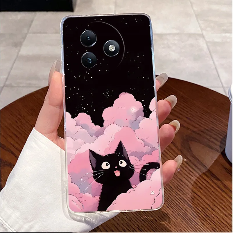 Clear Case with Cute Love Rabbit Cartoon - Luxury Soft Silicone TPU Cover
