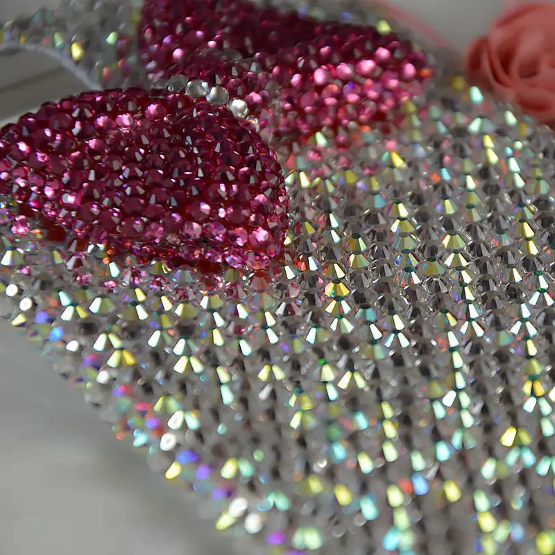 Luxury Rhinestone Rose Red Bow Handmade Phone Case for Samsung Galaxy S24 S23 S22 S21 Ultra Plus S20 FE A73 Anti Drop Back Cover