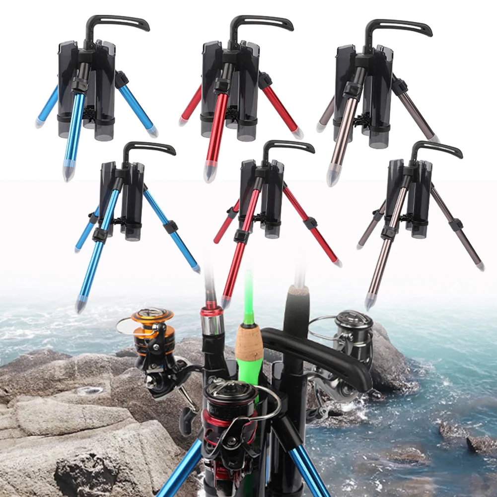 

1PC Fishing Rod Stand Outdoor Bracket Tripod Stand Support Rod Holder Telescopic Rack Ground Rack Aluminum Alloy Adjustable