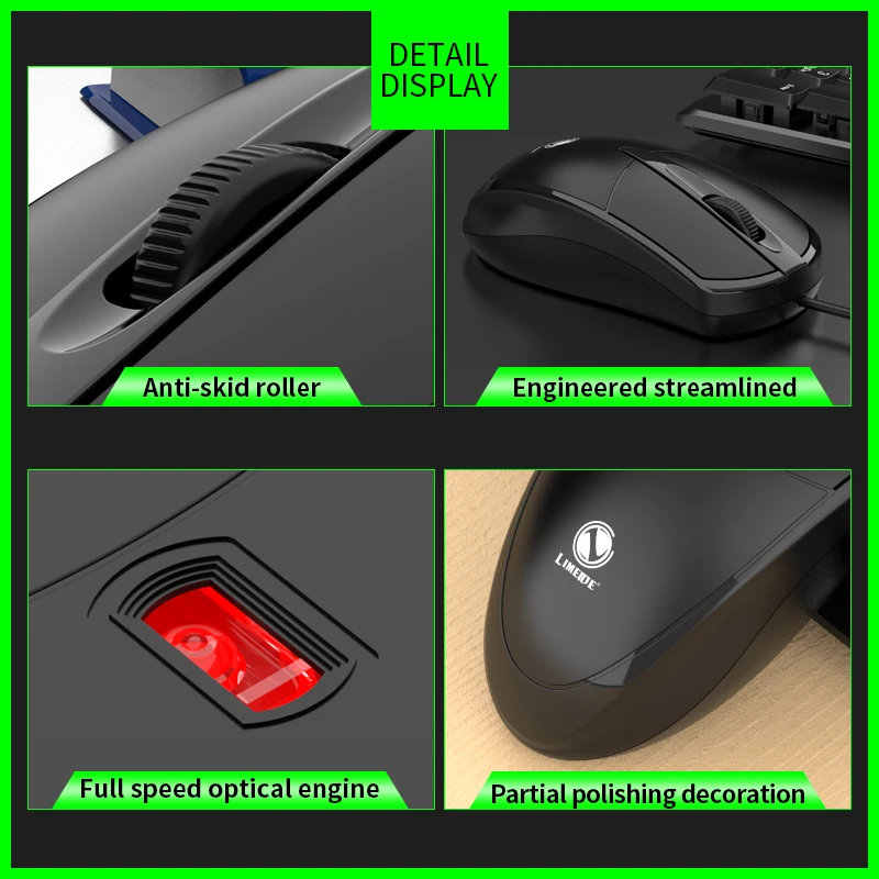 301 Wired Mouse Office Gaming Desktop Computer Laptop Business Mouse USB Optical Mouse - 5