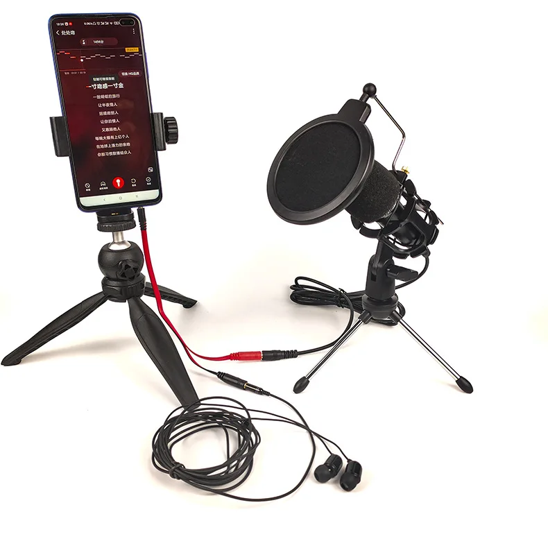 

Desktop Usb Microfone Streaming Kit for Computer Game Vocal Recording Condenser Microphones with Filter Tripod Stand Audio Video