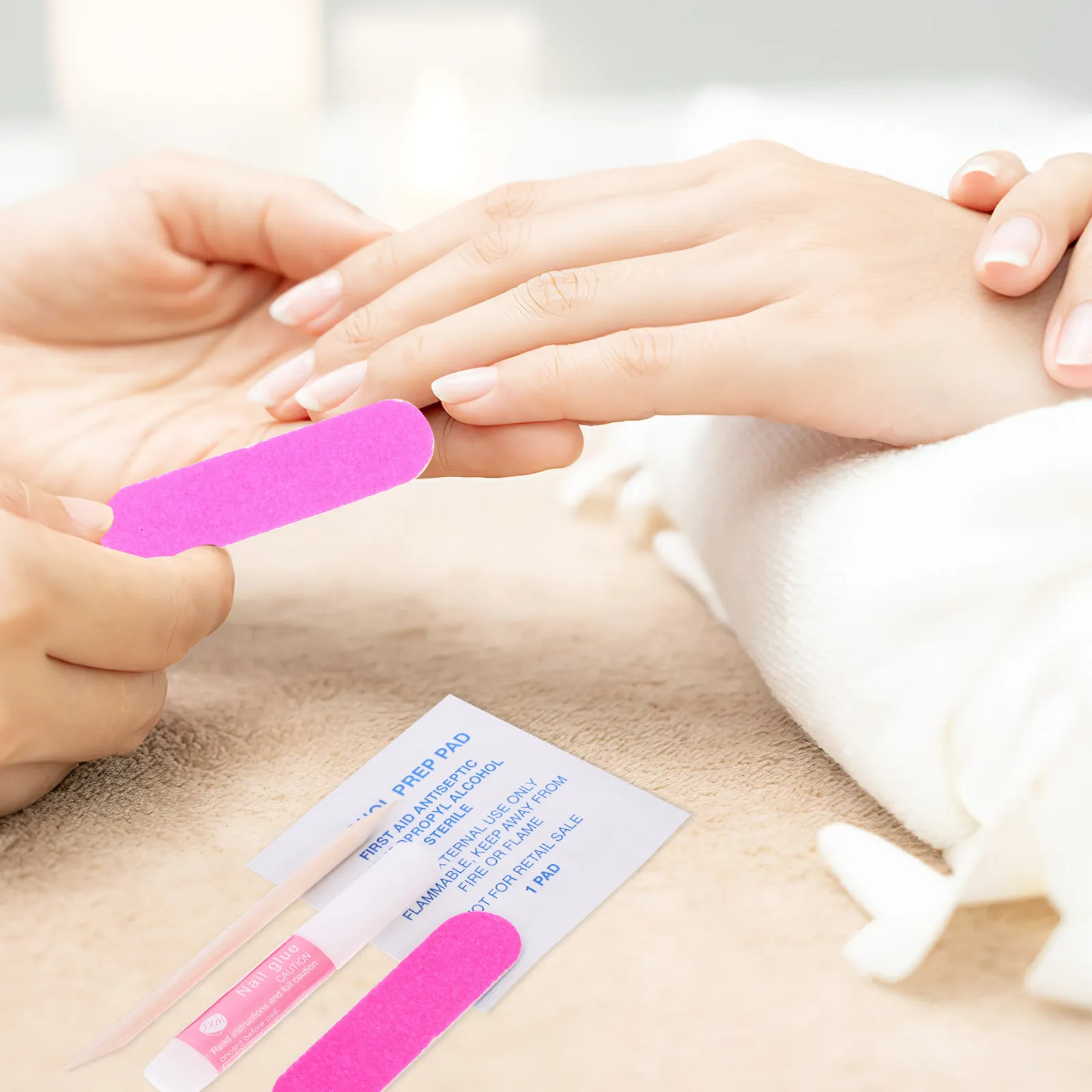 10세트 네일아트 키트 전문 매니큐어 도구 가짜 손톱 착용 용품 제거 스티커 파일 나무 막대 살롱용