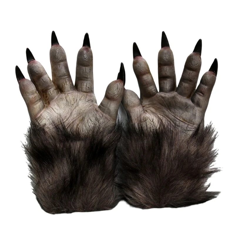 

Halloween Scary Wolf Claw Gloves Animal Festival Cosplay Latex Horrific Costume Accessory Carnival Party Decoration for