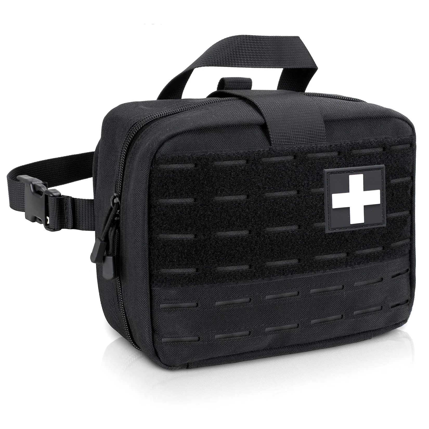 Tactical Molle Medical Pouch - Upgraded Size, Large Capacity IFAK Pouch with Detachable Quick Release and Headrest Mount