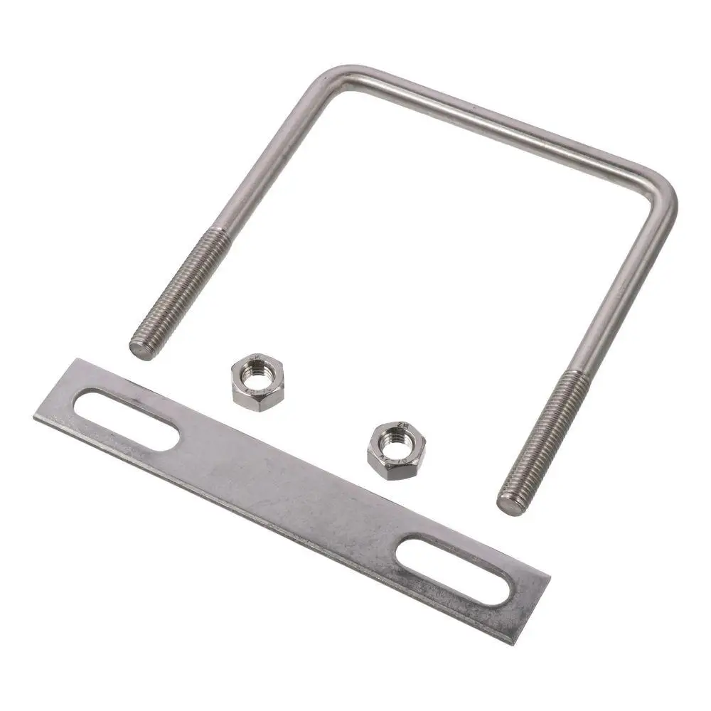 Square U-Bolts,110mm(4.3") Inner Width 135mm Length M10 304 Stainless Steel U Clamp Bolt with Nuts and Plates, for Boat Trailer