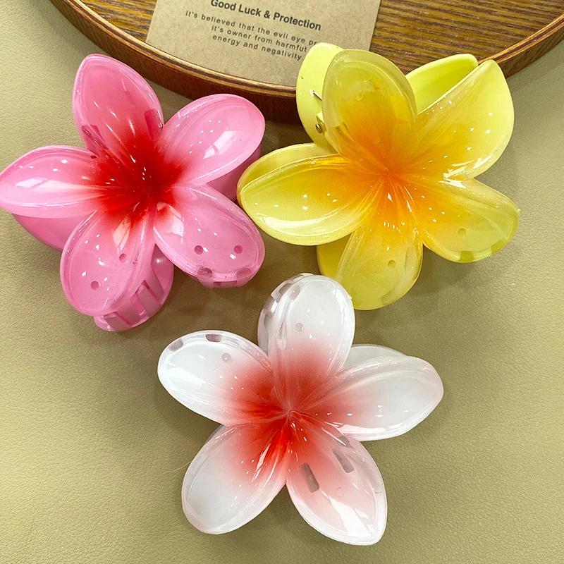 Beach Vacation Bohemia Style Fashion Egg Flower Hair Clips Flower Large Hair Claw Hairpin For Women Girls Accessories