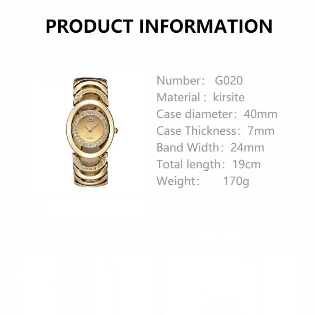 G&D Luxury Quartz Watch Set With Rhinestone Circular shape Dial Hollow Electroplate Quartz Wrist Watch For Ladies Fashion