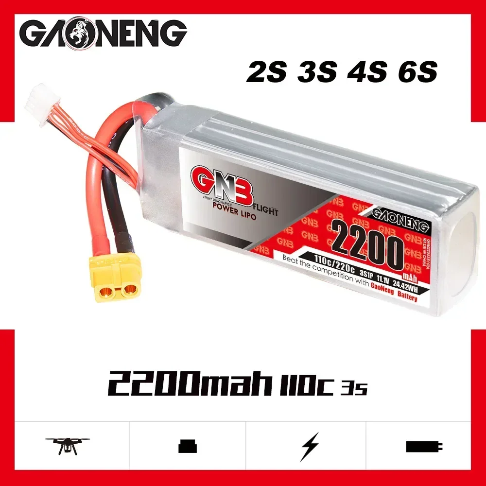 GAONENG GNB RC 헬리콥터 FPV 드론 부품용 XT60 커넥터 포함 ..