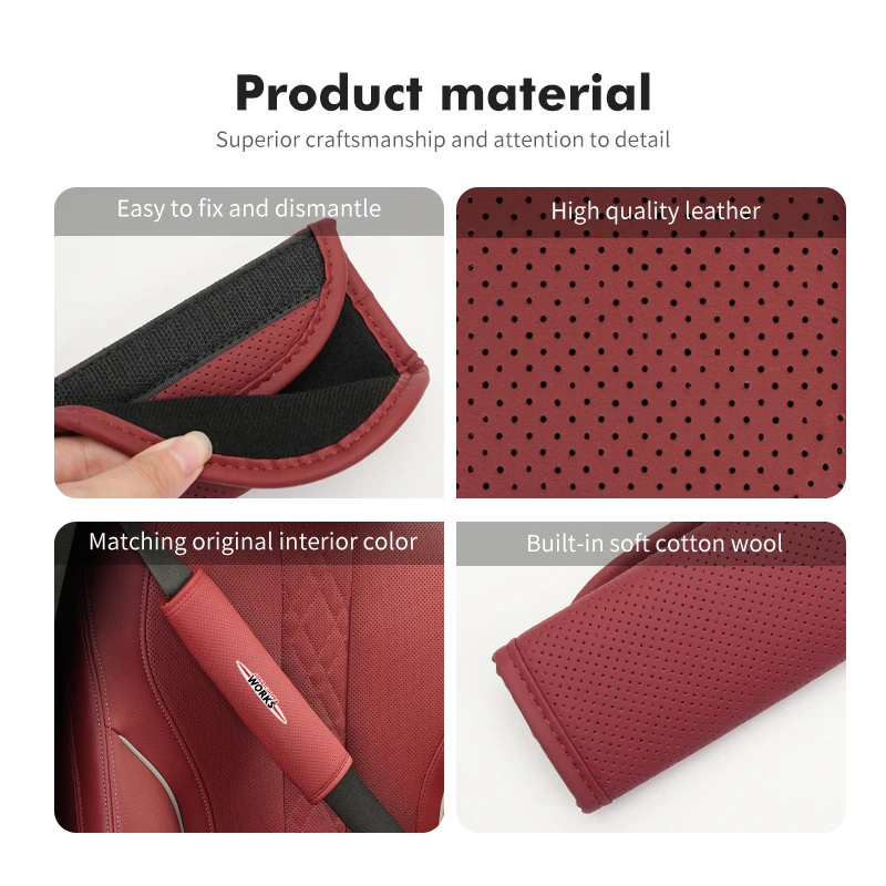 Car Seat Belt Shoulder Auto Adjuster Device Protection Pad For MINI Cooper R53 R52 R50 One JCW Clubman Countryman WORKS