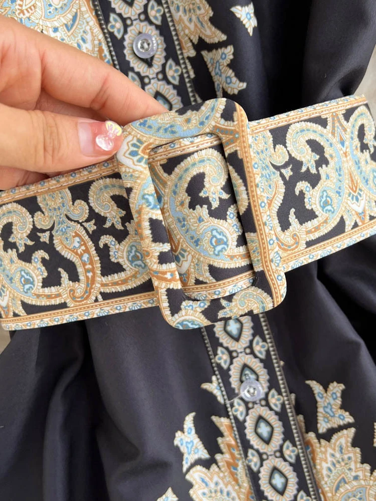 فستان نسائي مطبوع كلاسيكي للحفلات ، فساتين طويلة أ...