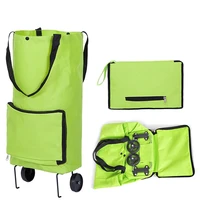 Foldable Shopping Trolley Bag With Wheels Large Reusable Cloth Hand Tote Bolsas Eco Fabric Supermarket Grocery Pull Cart Bag 2
